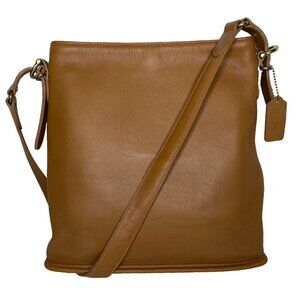 COACH Vintage Equestrian Slim Bucket Bag 9806 Tan Leather Shoulder Bag